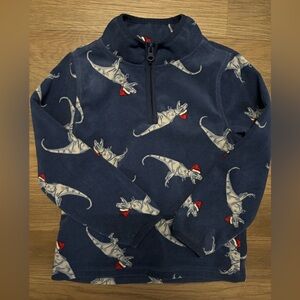 Dinosaur Santa half-zip fleece